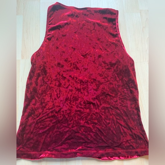 Red Velvet High Neck Tank Top - Picture 2 of 3